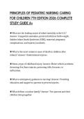 PRINCIPLES OF PEDIATRIC NURSING CARING&NewLine;FOR CHILDREN 7TH EDITION 2026 COMPLETE&NewLine;STUDY GUIDE A&plus;