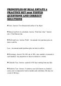 PRINCIPLES OF REAL ESTATE 2&NewLine;PRACTICE SET 2026 TESTED&NewLine;QUESTIONS AND CORRECT&NewLine;SOLUTIONS&NewLine;