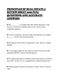 PRINCIPLES OF REAL ESTATE 2&NewLine;REVIEW SHEET 2026 FULL&NewLine;QUESTIONS AND ACCURATE&NewLine;ANSWERS