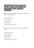 PRINCIPLES OF REAL ESTATE 2&NewLine;STUDY GUIDE 2026 COMPLETE&NewLine;QUESTIONS AND VERIFIED&NewLine;ANSWERS