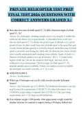 PRIVATE HELICOPTER TEST PREP&NewLine;FINAL TEST 2026 QUESTIONS WITH&NewLine;CORRECT ANSWERS GRADED A&plus;&NewLine;