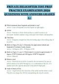 PRIVATE HELICOPTER TEST PREP&NewLine;PRACTICE EXAMINATION 2026&NewLine;QUESTIONS WITH ANSWERS GRADED&NewLine;A&plus;