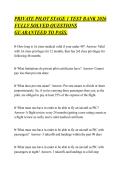 PRIVATE PILOT STAGE 1 TEST BANK 2026&NewLine;FULLY SOLVED QUESTIONS&NewLine;GUARANTEED TO PASS