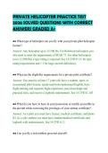 PRIVATE HELICOPTER PRACTICE TEST&NewLine;2026 SOLVED QUESTIONS WITH CORRECT&NewLine;ANSWERS GRADED A&plus;