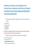 Oklahoma Category 12 Fumigation Pest &NewLine;Control Exam Questions And Correct Answers &NewLine;&lpar;Verified Answers&rpar; Plus Rationale 2026 Q&A&vert; &NewLine;Instant Download Pdf