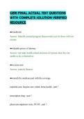 GERI FINAL ACTUAL TEST QUESTIONS&NewLine;WITH COMPLETE SOLUTION VERIFIED&NewLine;RESOURCE