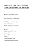 PRIVATE PILOT EXAM STUDY GUIDE 2026&NewLine;COMPLETE QUESTIONS AND SOLUTIONS