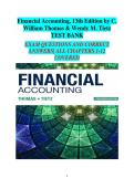 Financial Accounting&comma; 13th Edition by C&period; William Thomas & Wendy M&period; Tietz &vert; Complete Test Bank&colon; Verified Exam Questions & Answers for Comprehensive Study