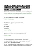 PRIVATE PILOT FINAL B REVIEW&NewLine;2026 VERIFIED QUESTIONS WITH&NewLine;COMPLETE ANSWERS