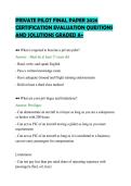 PRIVATE PILOT FINAL PAPER 2026&NewLine;CERTIFICATION EVALUATION QUESTIONS&NewLine;AND SOLUTIONS GRADED A&plus;