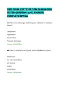 GERI FINAL CERTIFICATION EVALUATION&NewLine;TESTED QUESTIONS AND ANSWERS&NewLine;COMPLETE REVIEW
