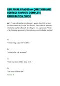 GERI FINAL GRADED A&plus; QUESTIONS AND&NewLine;CORRECT ANSWERS COMPLETE&NewLine;PREPARATION GUIDE