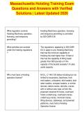 Massachusetts Hoisting Training Exam&NewLine;Questions and Answers with Verified&NewLine;Solutions &vert; Latest Updated 2026