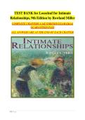 Intimate Relationships&comma; 9th Edition &vert; Comprehensive Test Bank&colon; Chapters 1&ndash;14 Multiple-Choice Questions&semi; Verified Answer Keys