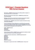 N102 Exam 1 &sol; Example Questions With Correct Answers