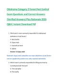 Oklahoma Category 2 Forest Pest Control &NewLine;Exam Questions and Correct Answers &NewLine;&lpar;Verified Answers&rpar; Plus Rationale 2026 &NewLine;Q&A&vert; Instant Download Pdf