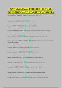 SAT Math Exam UPDATED ACTUAL &NewLine;QUESTIONS AND CORRECT ANSWERS