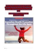 Edelman and Kudzma's Canadian Health Promotion Throughout the Life Span&comma; 2nd Edition by Marian Luctkar-Flude &vert; Complete Test Bank&colon; Chapters 1&ndash;25&semi; Comprehensive Exam Prep & Practice Questions with Verified Answers &vert; Guaranteed A&plus; Study Resource