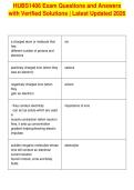 HUBS1406 Exam Questions and Answers&NewLine;with Verified Solutions &vert; Latest Updated 2026