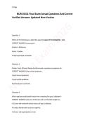 NURS 6531 Final Exam Actual Questions And Correct Verified Answers Updated New Version
