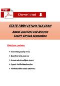 STATE FARM ESTIMATICS EXAM &NewLine;Actual Questions and Ansẉers &NewLine;Expert-Verified Explanation