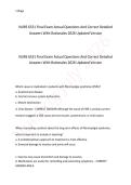 NURS 6531 Final Exam Actual Questions And Correct Verified Answers Updated New Version