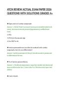 ATCN REVIEW ACTUAL EXAM PAPER 2026 &NewLine;QUESTIONS WITH SOLUTIONS GRADED A&plus;