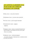ATI CAPSTONE LEADERSHIP FINAL &NewLine;STUDY GUIDE 2026 COMPLETE &NewLine;QUESTIONS AND ANSWERS&period;