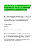 ATI CAPSTONE LEADERSHIP PRACTICE &NewLine;EXAMINATION 2026 QUESTIONS WITH &NewLine;ANSWERS GUARANTEED TO PASS&period; 