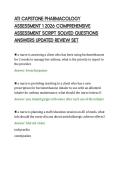 ATI CAPSTONE PHARMACOLOGY &NewLine;ASSESSMENT 1 2026 COMPREHENSIVE &NewLine;ASSESSMENT SCRIPT SOLVED QUESTIONS &NewLine;ANSWERS UPDATED REVIEW SET 