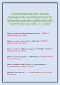 Comprehensive Study Guide&colon; Anatomy&comma; &NewLine;Physiology&comma; Math&comma; and Health Professions 90&plus; &NewLine;Multiple Choice Questions With Verified 100&percnt; &NewLine;Correct Answers &vert;&vert;2026&sol;2027 &vert;&vert; Grade A&plus;