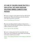 ATI CARE OF CHILDREN ONLINE PRACTICE A &NewLine;2026 ACTUAL TEST PAPER QUESTIONS &NewLine;SOLUTIONS VERIFIED COMPLETE STUDY &NewLine;PACKAGE