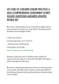 ATI CARE OF CHILDREN ONLINE PRACTICE A &NewLine;2026 COMPREHENSIVE ASSESSMENT SCRIPT &NewLine;SOLVED QUESTIONS ANSWERS UPDATED &NewLine;REVIEW SET