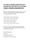 ATI CARE OF CHILDREN ONLINE PRACTICE A &NewLine;2026 PRACTICE TEST SHEET FULL SOLUTIONS &NewLine;CORRECT ANSWERS GUARANTEED PASS 