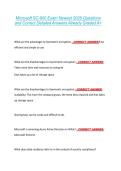 Microsoft SC-900 Exam Newest 2026 Questions &NewLine;and Correct Detailed Answers Already Graded A&plus; 