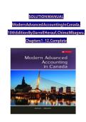 Solution Manual for Modern Advanced Accounting In Canada 9th Edition Hilton Murray&comma; Herauf Darrell&NewLine;