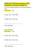 CHEM 134 Final Exam &lpar;Janusa&comma; SFA&rpar; Questions & Answers &lpar;Grade A&plus;&rpar;&period;docx&NewLine;&NewLine;