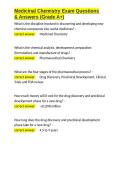 Medicinal Chemistry Exam Questions & Answers &lpar;Grade A&plus;&rpar;&period;docx&NewLine;&NewLine;