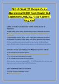 EPD v7 EXAM 200 Multiple Choice &NewLine;Questions with Bold Italic Answers and &NewLine;Explanations 2026&sol;2027 &vert;100 &percnt; correct&vert; &NewLine;A&plus; graded