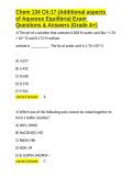 Chem 134 Ch 17 &lpar;Additional aspects of Aqueous Equilibria&rpar; Exam Questions & Answers &lpar;Grade A&plus;&rpar;&period;docx&NewLine;&NewLine;