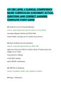 ATI CBC LEVEL 3 CLINICAL COMPETENCY &NewLine;BASED CURRICULUM ASSESSMENT ACTUAL &NewLine;QUESTIONS AND CORRECT ANSWERS &NewLine;COMPLETE STUDY GUIDE 