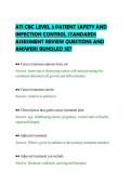 ATI CBC LEVEL 3 PATIENT SAFETY AND &NewLine;INFECTION CONTROL STANDARDS &NewLine;ASSESSMENT REVIEW QUESTIONS AND &NewLine;ANSWERS BUNDLED SET