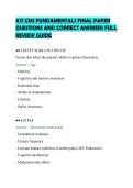 ATI CMS FUNDAMENTALS FINAL PAPER &NewLine;QUESTIONS AND CORRECT ANSWERS FULL &NewLine;REVIEW GUIDE 