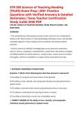STR 293 Science of Teaching Reading &lpar;TExES&rpar; Exam Prep &vert; 200&plus; Practice Questions with Verified Answers & Detailed Rationales &vert; Texas Teacher Certification Study Guide 2026 PDF