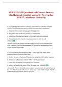 NURS 328 ATI Questions and Correct Answers plus Rationale &lpar;verified answers&rpar; &vert; New Update 2026&sol;27 &vert; Athabasca University