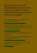 NURS 6512 Final Exam -7 Versions 700 QUESTIONS AND ANSWERS Latest 2025 &sol; NURS 6512N Final Exam &sol; NURS6512 Final Exam &sol; NURS6512N Final Exam Walden University 100&percnt; Verified and Correct GRADED A