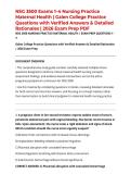 NSG 3500 Exams 1&ndash;4 Nursing Practice Maternal Health &vert; Galen College Practice Questions with Verified Answers & Detailed Rationales &vert; 2026 Exam Prep PDF