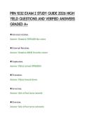 PRN 1032 EXAM 2 STUDY GUIDE 2026 HIGH&NewLine;YIELD QUESTIONS AND VERIFIED ANSWERS&NewLine;GRADED A&plus;