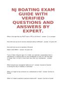 NJ Boating Exam Guide With Verified Questions And Answers By Expert Reviewed 2026&sol;2027