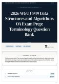 2026 WGU C949 Data Structures and Algorithms OA Exam Prep  Terminology Question Bank